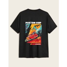 Arabalar Piston Cup Baskılı Oversize T-Shirt
