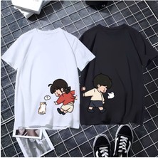 2 Li Unisex Oversize Çift Arkadaş Sevgili Kardeş  Sevgililer Günü Anime Doğum Günü T-Shirt Tişört