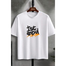 Unisex Tasarım Istanbul Baskılı %100 Pamuk T-Shirt