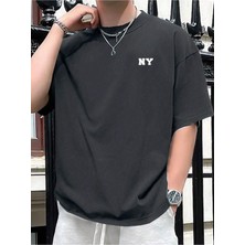 Unisex Ny Baskılı Oversize T-Shirt