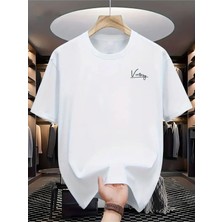 Unisex Victory Baskılı Bisiklet Yaka Kısa Kollu %100 Pamuklu Oversize A++ T-Shirt
