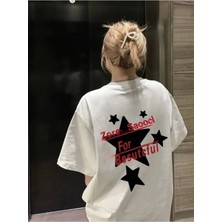 Pinterest Yıldız (Star)  Baskılı Oversize Unisex Kısa Kollu Tshirt