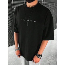 Unisex Los Angeles Baskılı Oversize T-Shirt