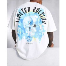 Tasarım Baskılı Unisex Oversize Rahat Kalıp Tshirt