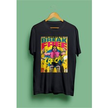 Unisex Siyah Queen Rock T-Shirt