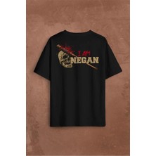 Unisex Negan Baskılı Oversize %100 Pamuk T-Shirt