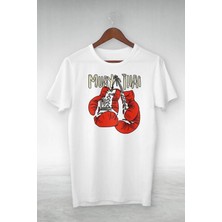 Unisex Muay Thai Boks Eldiven Baskılı Kısa Kol %100 Pamuk T-Shirt