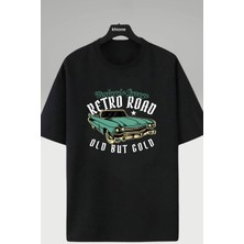 Unisex Tasarım Retro Road Baskılı %100 Pamuk T-Shirt
