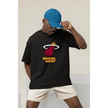 Jimmy Butler Miami Heart Baskılı Siyah Oversize Unisex Tshirt