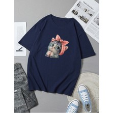 Shoprise Erkek Baskılı Pamuklu Bisiklet Yaka Kısa Kollu Oversize T-Shirt