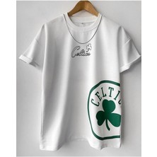 Unisex Baskı Detaylı Rahat Kesim Oversize T-Shirt