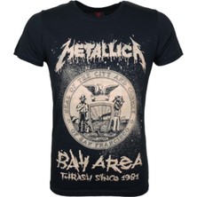 Metallica Bay Area Thrash Since 1981 Metal Band Baskılı Penye Tişört