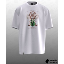 Mitolojik Geyik Tasarımlı Oversıze Unısex T-Shırt