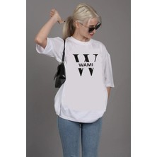 Unisex Baskı Detaylı Oversize Basit T-Shirt