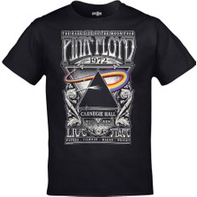 Unisex Siyah Pink Floyd Carnegie Hall Baskılı Tshirt
