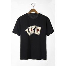 Shoprise Kadın Azurco Oversize Kısa Kol Siyah T-Shirt Günlük Kullanım İçin Grafik Desenli Örme Malzeme