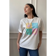 4 Kuşlu Baskılı Tişört