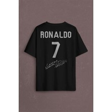 Unisex Ronaldo Cr7 Baskılı Oversize %100 Pamuk T-Shirt