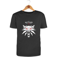Unisex Siyah The Witcher 3 Wild Hunt Baskılı T-Shirt