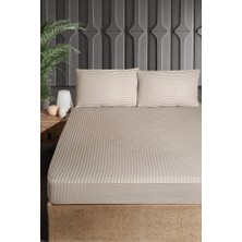 Merya Ç.k Pamuk Saten Çarşaf Seti 180 cm Kapiçino