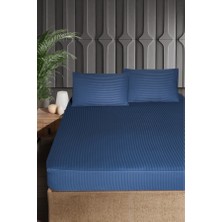 Merya T.k Pamuk Saten Çarşaf Seti 100 cm Indigo