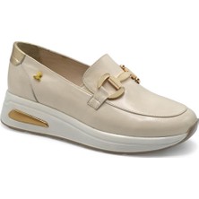 Kadın Airflow Gold Tokalı Deri Loafer Bej 2216647Y