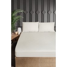 Merya Ç.k Pamuk Saten Çarşaf Seti 180 cm Krem