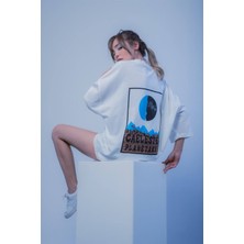 Beyaz Renk Pamuk Caeleste Model Oversize Tshirt