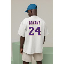 Shoprise Kobe Bryant Los Angeles Lakers Baskılı Beyaz Oversize Unisex Tshirt