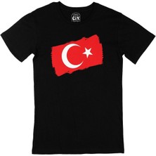 Sc Plus Dikdörtgen Türk Bayraklı Siyah Tişört