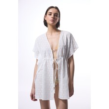Kırık Beyaz Brode  Kaftan