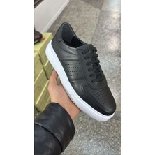 Siyah Deri Erkek Spor Ayakkabı