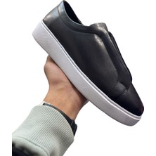 Erkek Deri Sneaker Ayakkabı Siyah