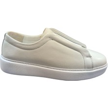 Erkek Deri Sneaker Ayakkabı Beyaz