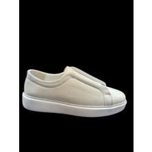 Erkek Deri Sneaker Ayakkabı Beyaz
