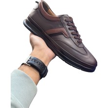 Kahverengi Günlük Rahat Yürüyüş Sneaker Battal Boy Hafif Spor Ayakkabı