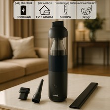 Mioji Mio 3 3000mah 6000Pa Taşınabilir Mini Şarjlı Araç ve El Süpürgesi - Siyah