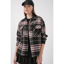 Gökyüzü Moda 3854 Ekose Desen Çift Cepli Gömlek - D. Siyah