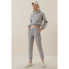 Gökyüzü Moda 55397 Baskılı Eşofman Takımı - Gri