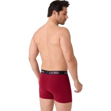 Lauma Erkek Boxer 6'lı Paket Bordo Renk Siyah Lastik Detaylı Yumuşak Pamuklu Esnek ve Terletmeyen Kumaş