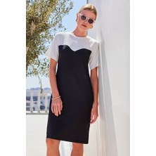 Gökyüzü Moda 2505 Yazlık Örme Elbise - Siyah