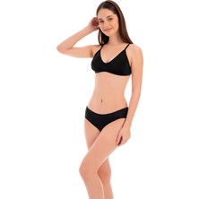 Rukomayo Siyah   Omuzdan Ayar Askılı Freeset Model Lycra Kumaş Bikini