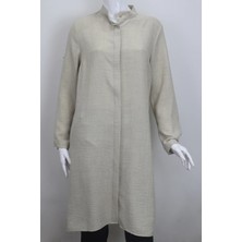 Klapa Fistan Store Kadın Taş Düz Spor Kesim Rahat Kalıp Hakim Yaka Büyük Beden Yazlık Tunik