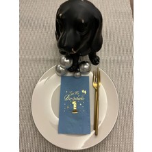 Kidspartim Gold Yaldızlı Mavi Bir Yaş Iyi Ki Doğdun Garson Katlama Peçete 16 Adet