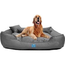 Yıkanabilir Büyük Irk Köpek Yatağı Silikonlu Elyaf Dolgulu Mukavemetli Kumaş