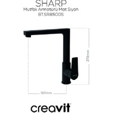 Creavit SR8500S Sharp Eviye Mutfak Bataryası Mat Siyah