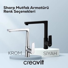 Creavit SR8500S Sharp Eviye Mutfak Bataryası Mat Siyah