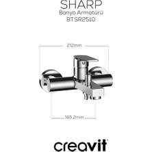 Creavit Sharp Banyo Bataryası Krom
