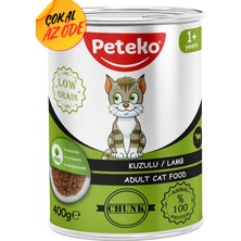 Peteko Parça Kuzulu Yetişkin Kedi Konservesi 400 G 12 Adet