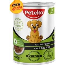 Peteko Parça Kuzulu Yetişkin Köpek Konservesi 400 G 12 Adet